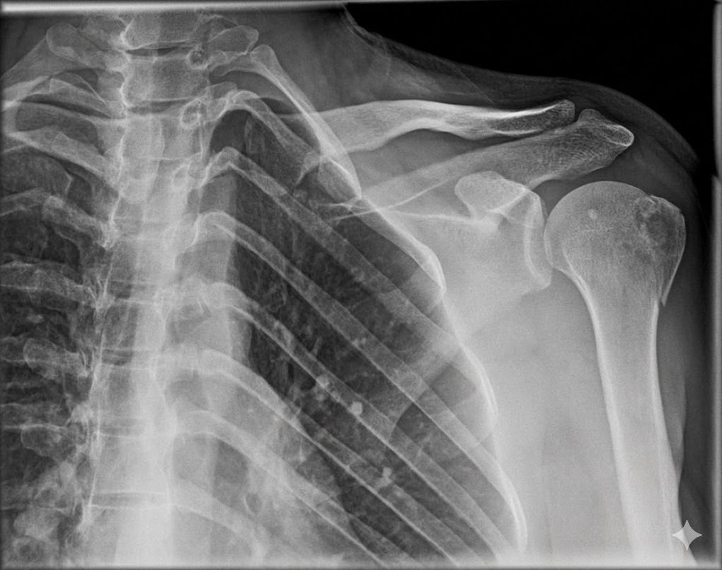 Physiotherapist treating a patient's shoulder during an in-home session